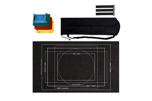 Portable Jigsaw Puzzle Storage Mat with Sorting Trays